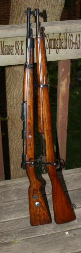98 Mauser rifle and U.S. Springfield