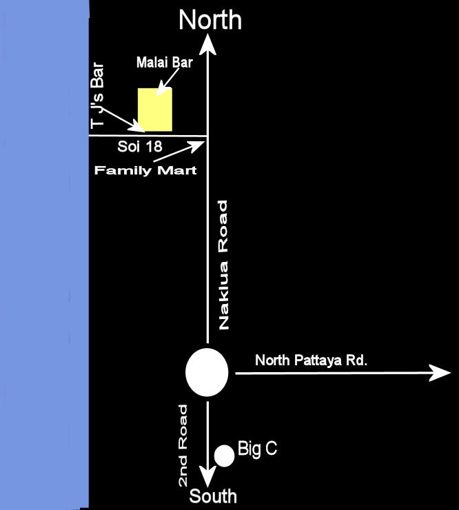 Map for location of Naklua Malai Bar