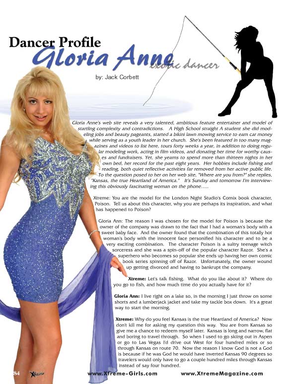 Jack Corbett's Xtreme Magazine Profile of Gloria Anne