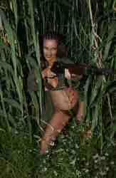 Naked feature entertainer firing Springfield M-1 A