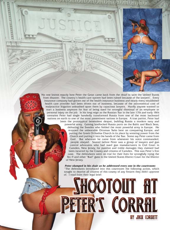 Picture of complete Extreme Weapons gun article of the Intertech TECH 9 featuring a partically nude Leah Layne.