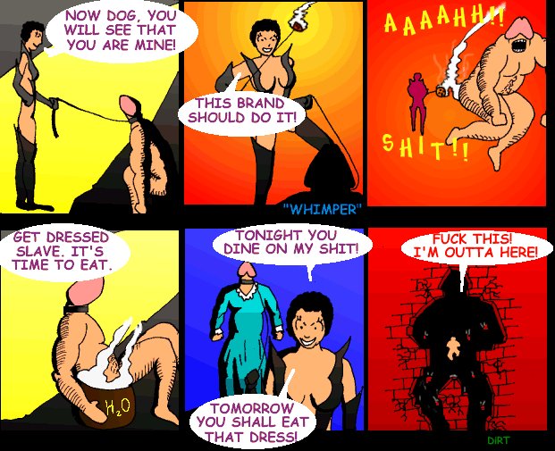 In this cartoon Leech boyfriend gets his balls burned off