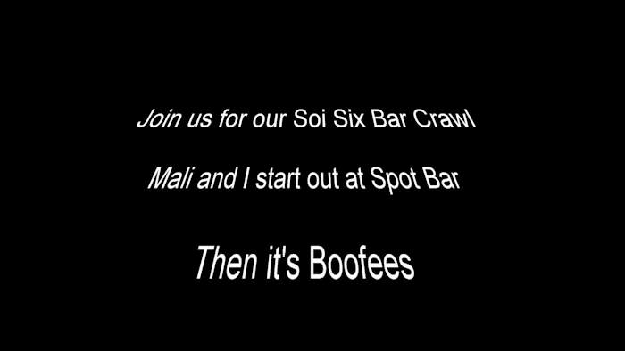 Video:  Starting at the Spot Bar waiting for Gee