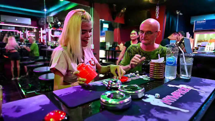 Mali with man who is great danceer