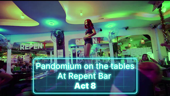 Video:  Pandemonium on the bar tables
